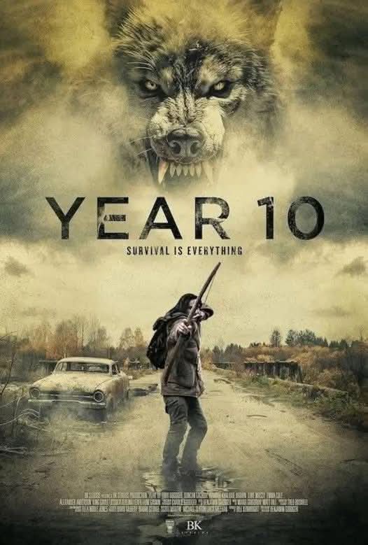 Overlook's tweet image. YEAR 10 YEAR 10
"At first the living ate the dead. 
By Year 10, the living ate the living."
Fascinating look at a post-apocalyptic life. Survivors, battle the wild, human and otherwise, and... no dialogue. None. Emotional, body language, conveyed their fear, actions. Well done.