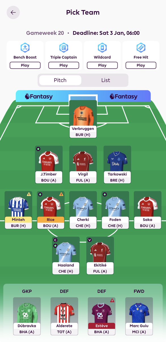 GW20🔒

O’Reilly and Semenyo to Tarkwoski and Cherki♻️

Haaland🧢￼

OR: 42k