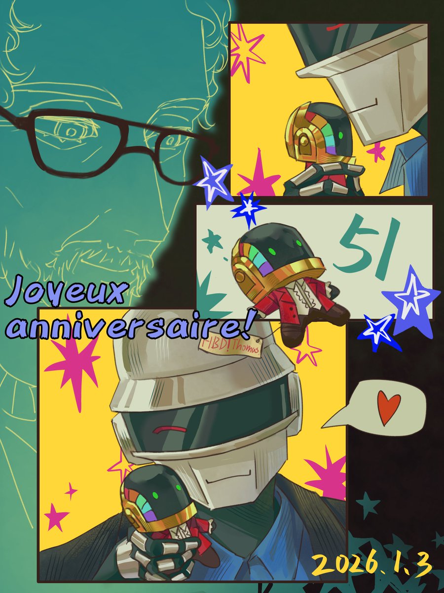 Happy birthday Thomas Bangalter！
#daftpunkfanart #daftpunk
