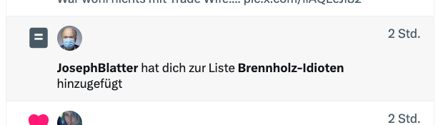 Es gibt ja Mitbürger mit einem etwas eingeschränktem Benehmen. Ja, wenn man den Blockwart spielen möchte kann man Blocklisten anlegen. Nein, man muss seine Mitmenschen dabei nicht schon mit dem Namen beleidigen.