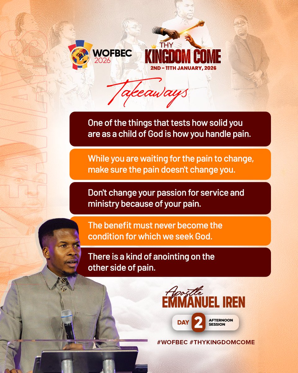 Recap of Apostle Emmanuel Iren's session. 

Day 2 Afternoon Session #WOFBEC2026 #wofbec #thecovenantnation #ThyKingdomCome