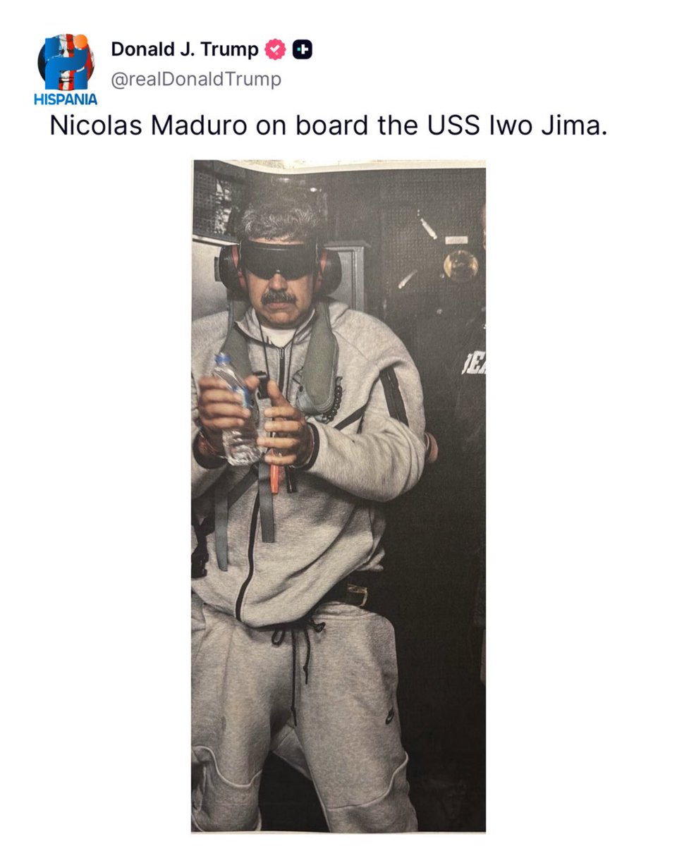 Imágenes que circulan en redes sociales muestran supuestamente al presidente de Venezuela, Nicolás Maduro, a bordo del buque de guerra estadounidense USS Iwo Jima.