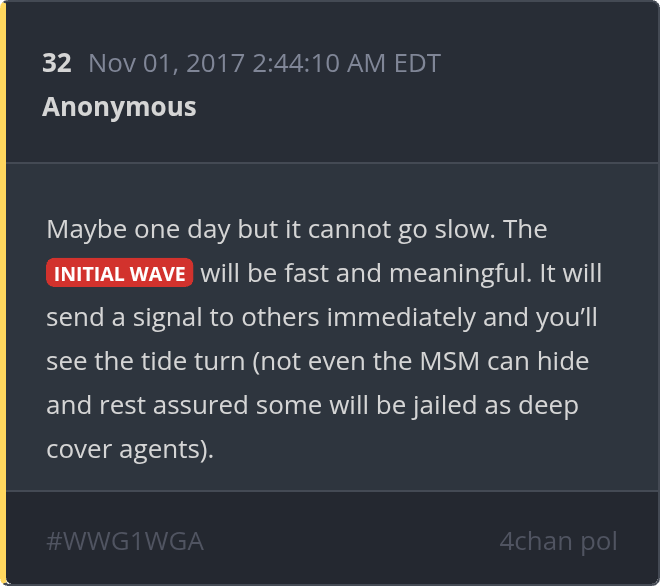 Kimberlyrja8's tweet image. Trump keeps referring to the capture being the "first wave"...

LFG!