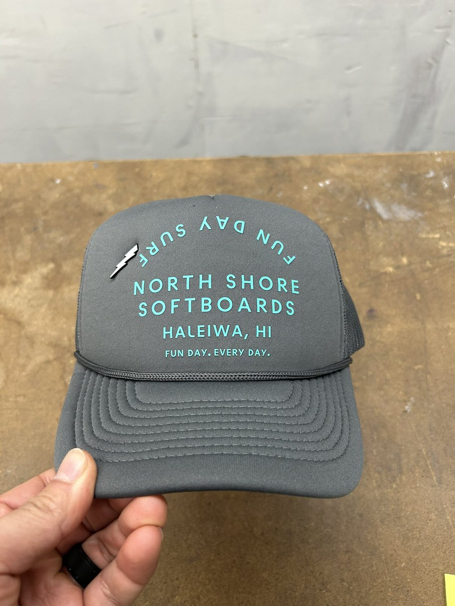 North Shore 🏄 

Foam Trucker Hat + Silicone Decorator + Custom Pin &amp; Application 

Love when clients think outside the box. Helps with branding and customers see/feel it when they buy your product