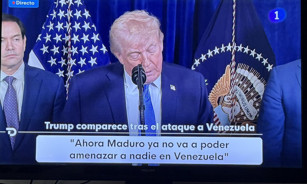almuariza's tweet image. 🔴Comparecencia de Donald Trump tras el ataque a Venezuela y  la captura de Maduro: "Vamos a dirigir el país hasta que haya una transición adecuada".
