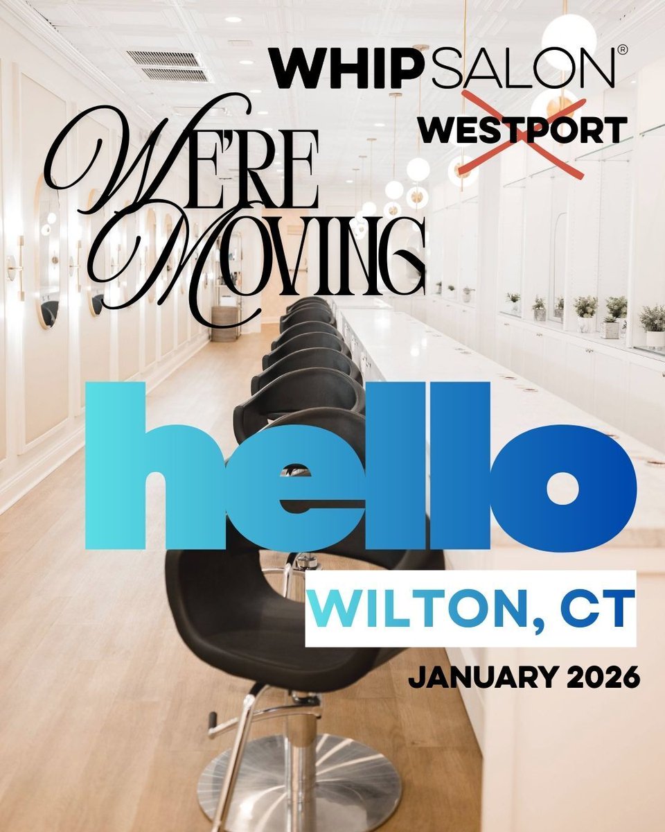 whipsalon's tweet photo. THE SECRET IS OUT: We’re Moving! 🥂

We have some incredible news to share with our Whip Salon Westport clients!

Because of your amazing loyalty, we’ve officially outgrown our current walls. https://t.co/IvRA95SWqe