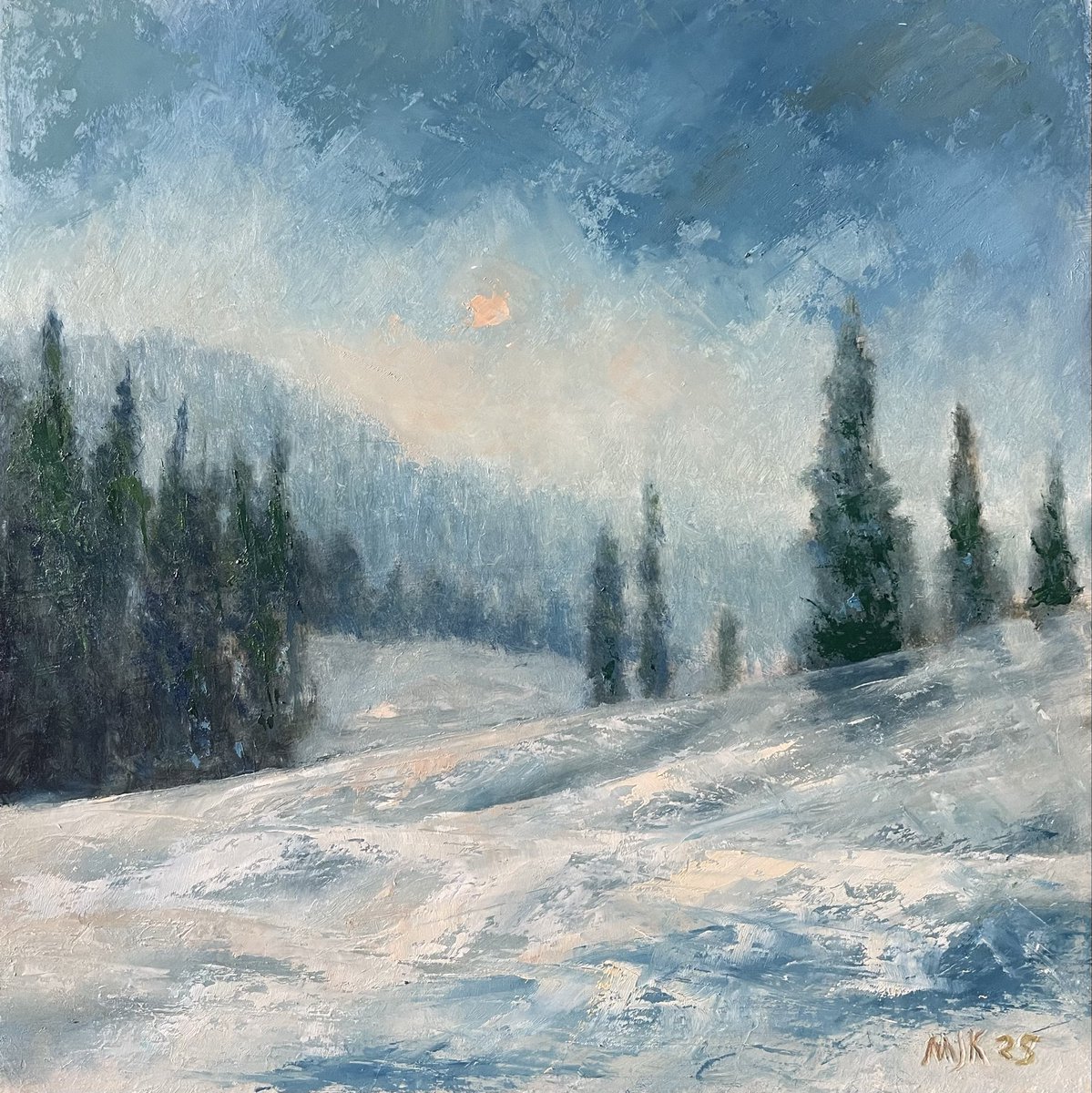 Winter Sun: 8x8 oil on board now available at kidstonart.etsy.com/listing/443504…  #art #montana