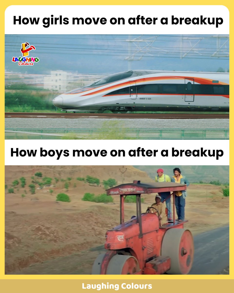 LaughingColours's tweet photo. Moving on hits different 😂
#BreakupMeme #RelatableHumor #GirlsVsBoys #FunnyPost #InternetLaughs https://t.co/fUmcpcnTF2
