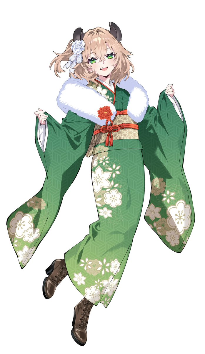 AtomicMrshmallw's tweet image. A Nimi to welcome in the New Year! I wanted to draw her in a kimono ☺️

 #nimagery