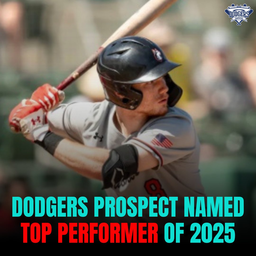 DodgersNation's tweet image. The Dodgers have long had a strong farm system, with one prospect being named the top performer of 2025 👀

A group of MLB.com writers awarded the title to Mike Sirota, who stood out in Single-A and High-A this season by posting an OPS north of 1.000 across 59…