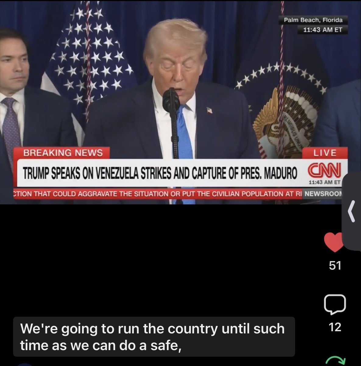 WAIT. HOLD UP WTF? Trump says American wants to run Venezuela with a transitional government until safe elections. 
Him and what army? 

He left the dictators senior commanders in charge. 

This ain’t going to happen.  

He changed leadership, not the regime.
