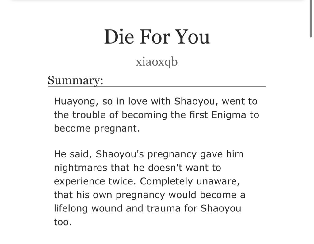 xiaoxqb's tweet photo. α₯«α‘.Φ΄ΦΆΦΈπ Die For You πβ°qββ‘
<π .α xqb, HuaSheng fics
<π .α switch HuaSheng
<π .α 12/12 chapters (completed)
<π .α 51.362 words
link : https://t.co/aU7GjY3Lvk
ΰͺββ΄ β‘ #Huasheng #xqb #huayong #shaoyou #desireabo https://t.co/qhvziPbjUe
