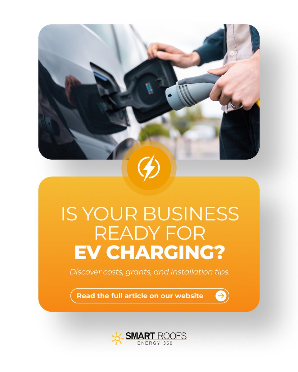 Smart Roofs makes going electric simple, smart, and cost-effective. Read the full article and plan your EV charging setup today at smartroofsct.com.

#SmartRoofsCT #EVCharging #CommercialSolar #FutureReady #SmartEnergy