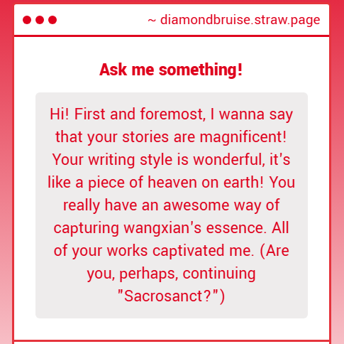 kkdjjf thank you so much! and yes, i will continue sacrosanct. it's a slow cooker but it'll get there