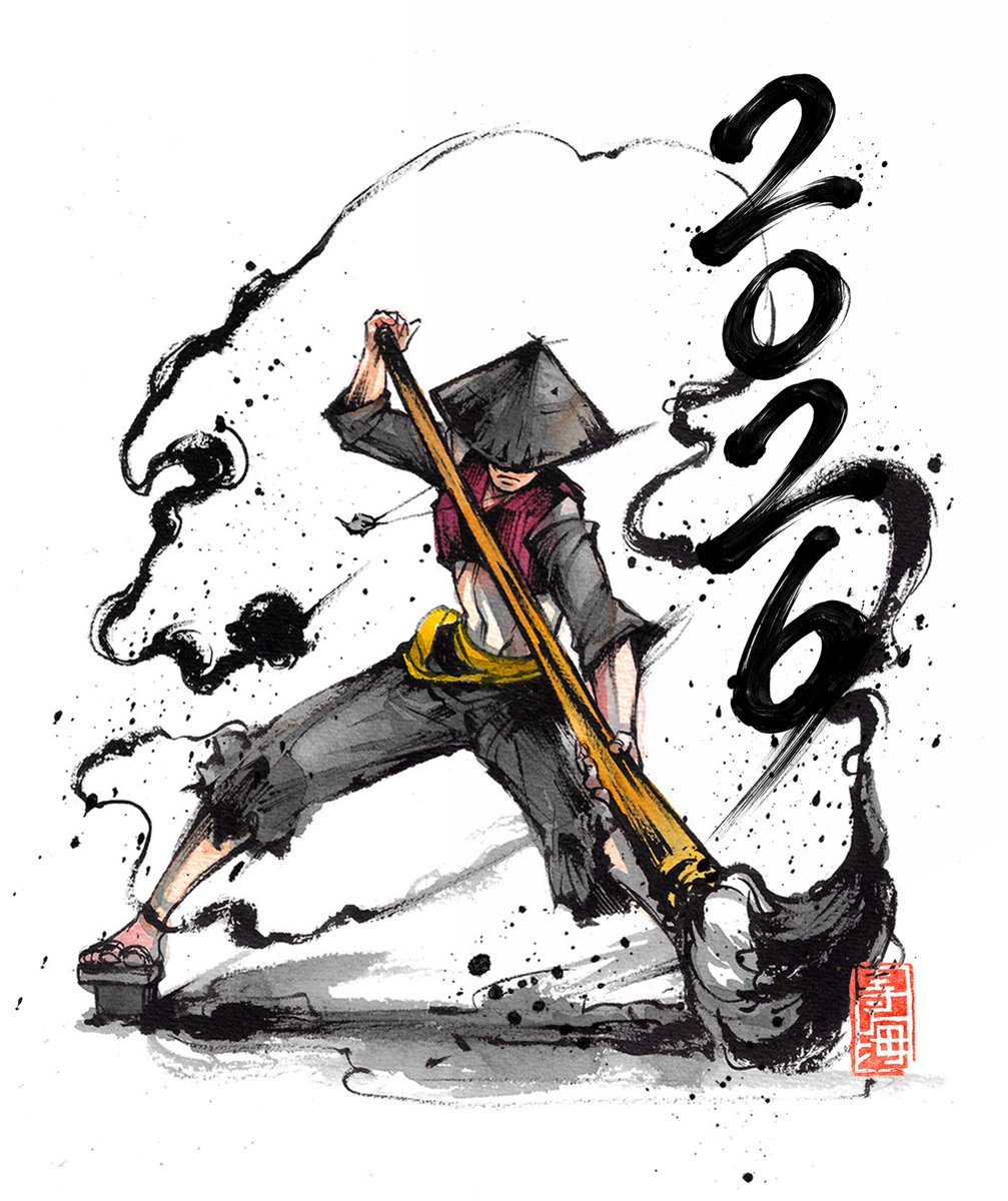 Happy New Year 2026 🖌️
Thank you for all your amazing support so far.
Looking forward to a strong new creative year!  

Art by <a href="/Mycks_Art/">Mycks</a> 

#GameDev | #IndieDev | #illustration