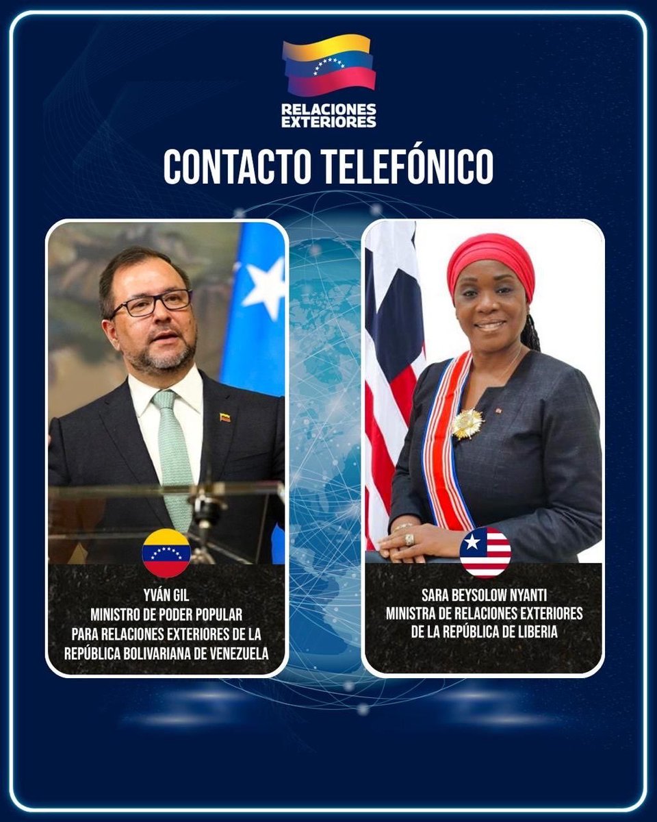 #Venezuela #Afrique

Certains États Africains particulièrement attachés aux valeurs de souveraineté et de solidarité, ont apporté leur soutien au Vénézuéla, illégalement et injustement agressé par l’Empire Américain.

Selma Ashipala-Musavy 🇳🇦, Ronald Lamola 🇿🇦, Jean Marie Traoré