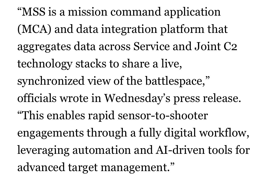 KrisPatel99's tweet image. $PLTR

Can’t confirm this but seeing the precision and reports of a well coordinated plan involving on ground sources, drones and tactical requirements to coordinate an operation like this… I’d say the operation was used Palantir’s MAVEN platform.

Coordinated data feeds and…