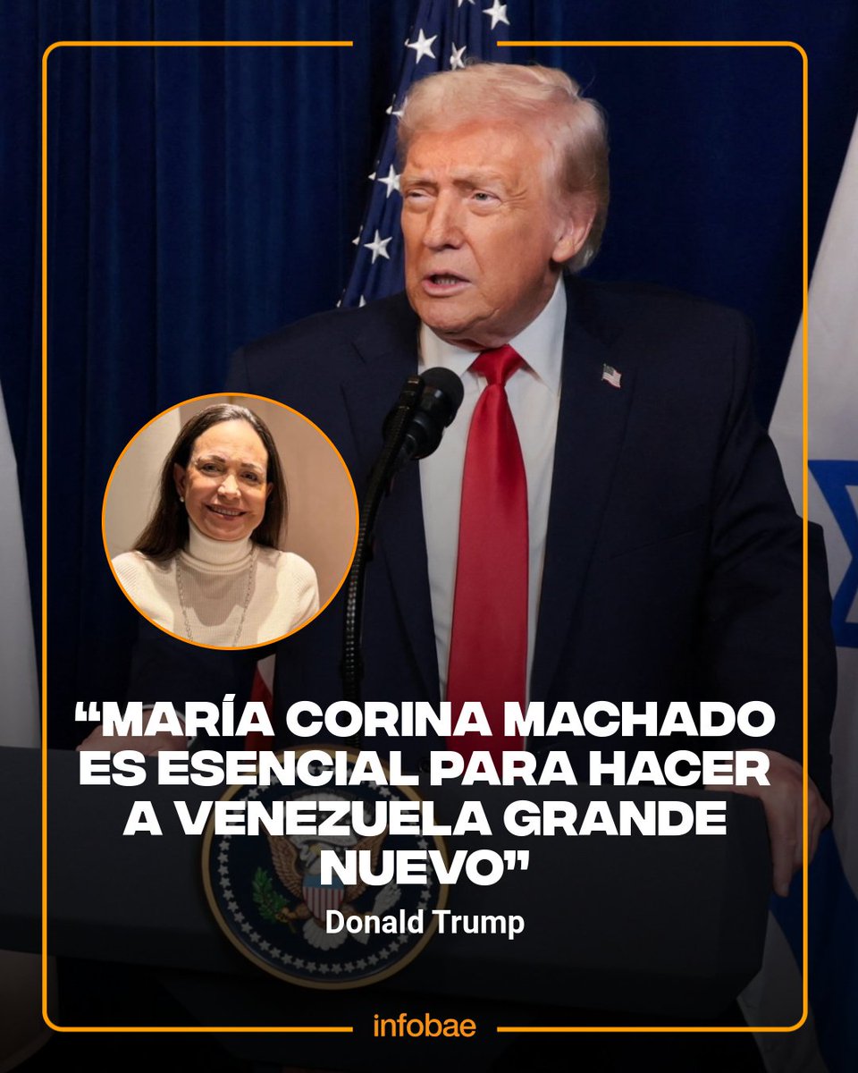 Donald Trump: “María Corina Machado es esencial para hacer a Venezuela grande nuevo”  infob.ae/4pkK7Tq