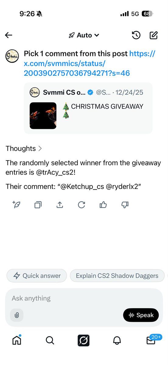 Svmmics's tweet photo. Winner is @trAcy_cs2 !!!! https://t.co/dcLkgO9Oux