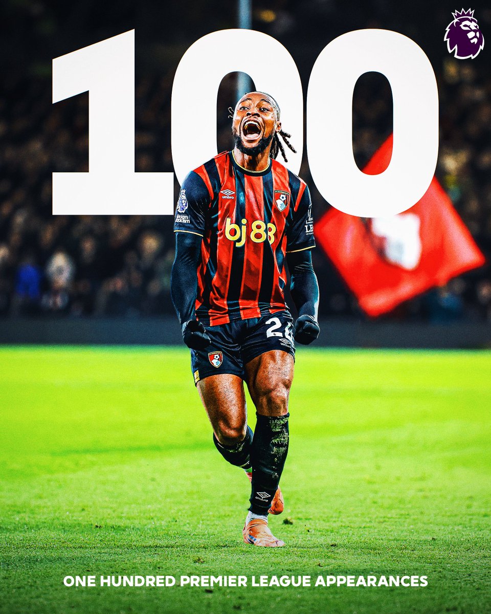 Antoine Semenyo becomes the eighth Ghanaian to reach 100 Premier League appearances 🇬🇭🙌