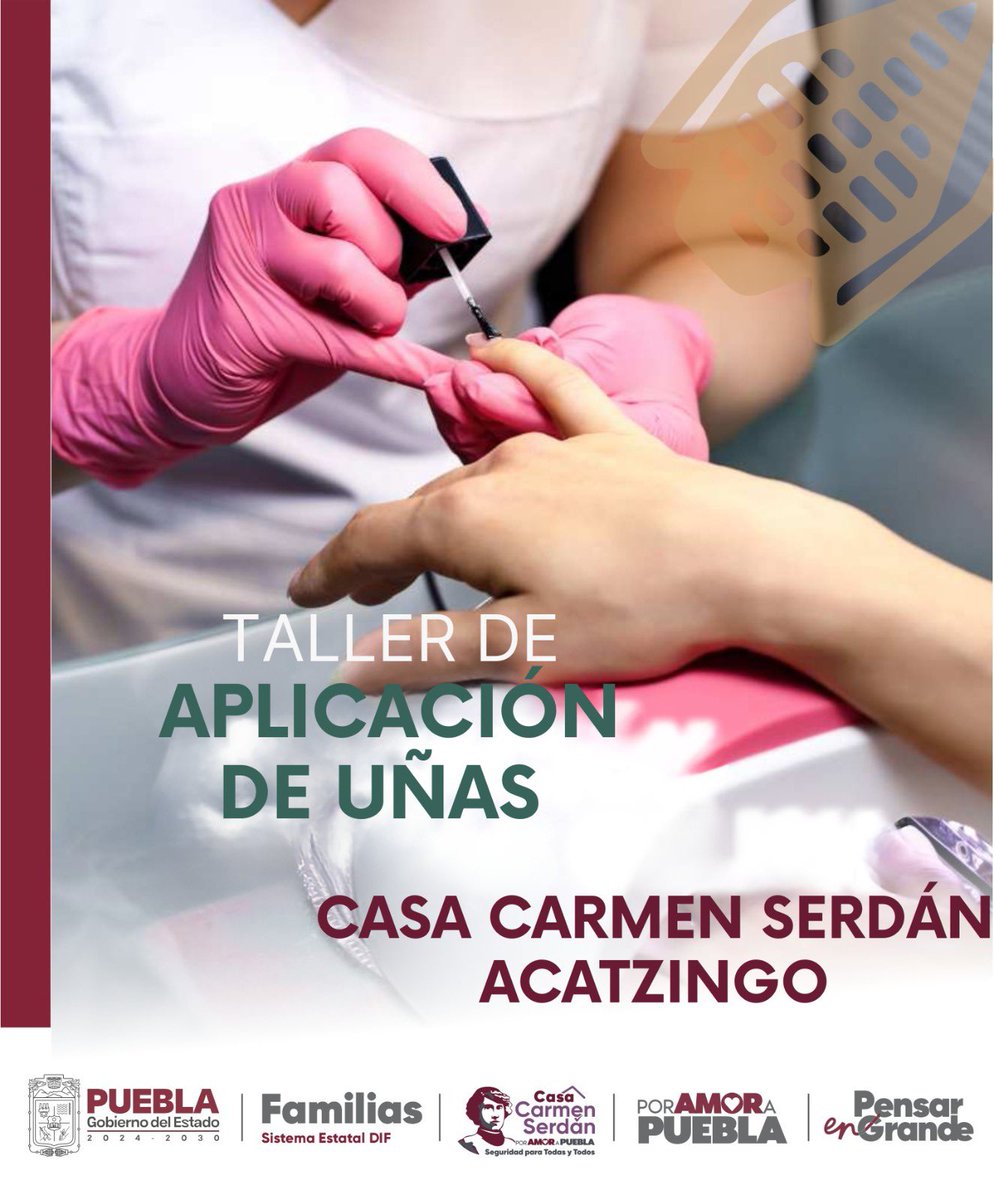 ¡Transforma tu talento en tu propio negocio! 💅 Tu independencia y creatividad son nuestra prioridad.

Te esperamos este 6 de enero de 15:00 a 18:00 horas en el Taller de Aplicación de Uñas en Casa Carmen Serdán.

#CasasCarmenSerdán #PorAmorAPuebla
