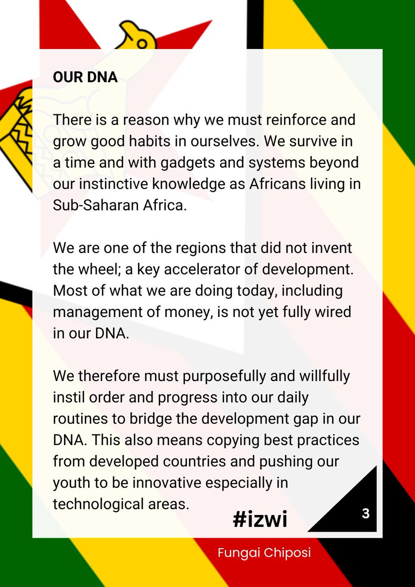 #izwi
We must deliberately program #OurDNA to function productively in today's environment.