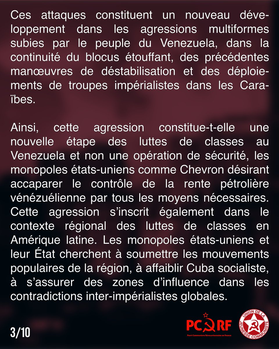 union_jc's tweet photo. Agression états-unienne contre le Venezuela : solidarité avec le peuple vénézuélien !

Déclaration du Parti Communiste Révolutionnaire de France

À lire sur notre site : https://t.co/Je83eIEDvk

#Venezuela #venezuelainvasion #invasionvenezuela #InvasionPorElPetroleo #EtatsUnis https://t.co/AwcTOGuhl3