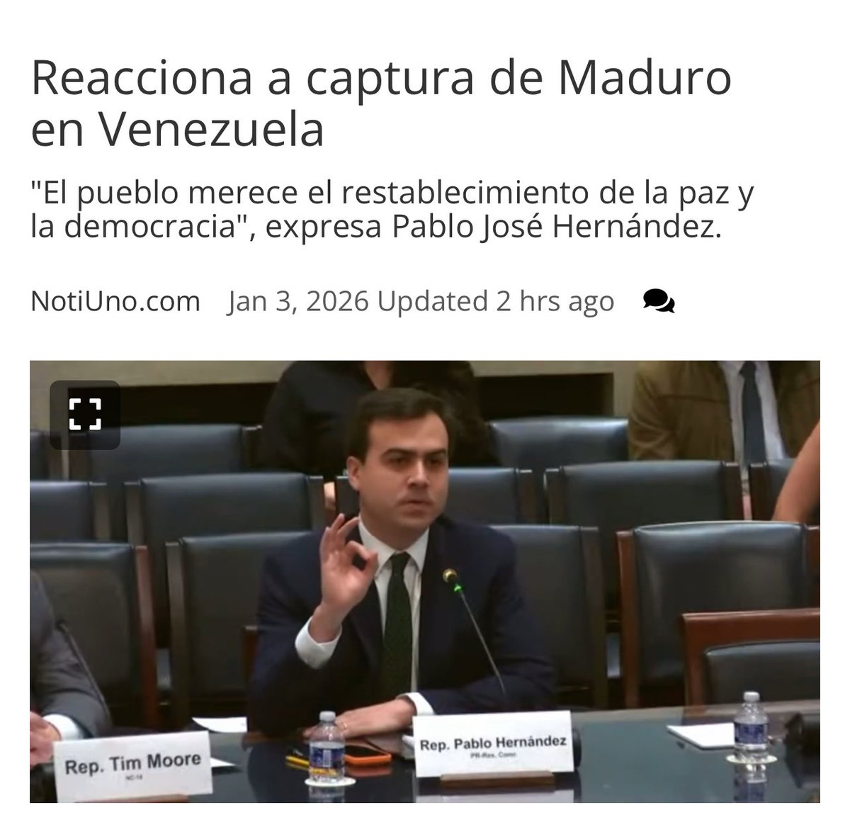 Pablo José Nunca se pronunció a favor de la Libertad d Venezuela y La salida de Narco Gobierno de Nicolás Maduro,pero ahora sale a celebrar lo que nunca apoyó,Los derechos y la Democracia de un Pueblo que estaba en La Miseria por causa de Socialismo y el Narcotrafico.
Depravado👇