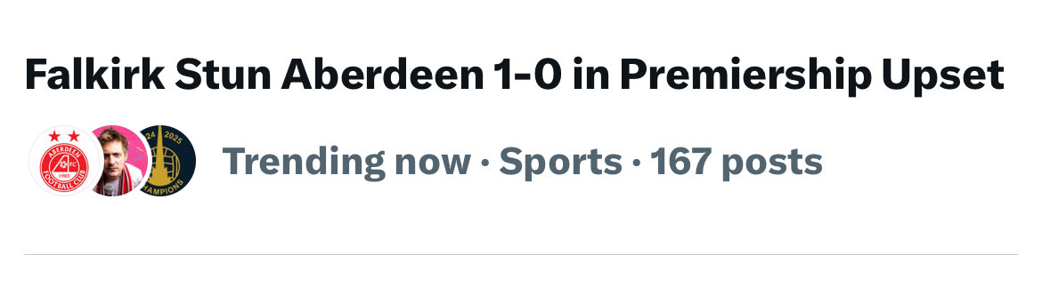 jakegapper's tweet image. “Upset”? 🧐
Falkirk 1 - 0 Aberdeen