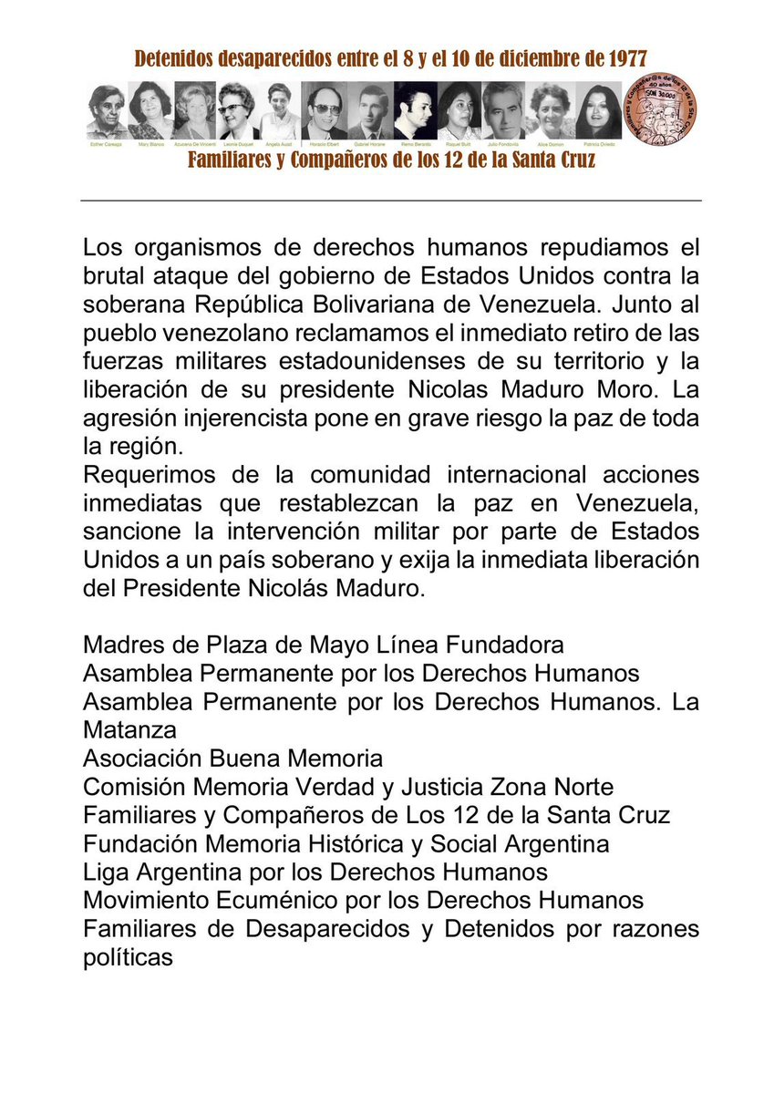 Nadie tiene el derecho sobre la tierra de arrogarse el título de gendarme mundial
Fuera Yankys de América Latina