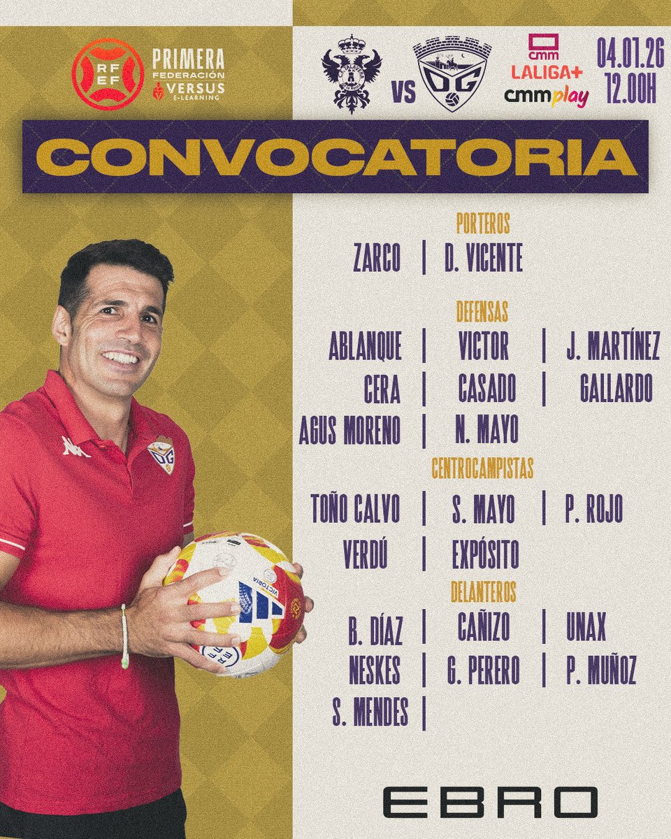 ¡Nuestros convocados para mañana! ⚔️ 

#TalaveraDépor