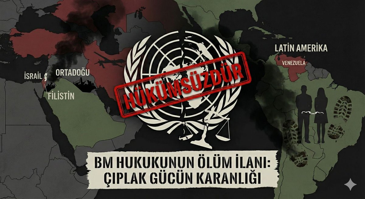 Dünya, İsrail’in Ortadoğu’da başlattığı "siyasi cinayet ve saldırı" konseptinin ABD tarafından Latin Amerika’ya taşınmasıyla yeni bir karanlığa gömülüyor.

Venezuela Devlet Başkanı Nicolás Maduro ve eşi Cilia Flores’in kaçırılması, BM hukukunun ölüm ilanıdır. Hukukun ve