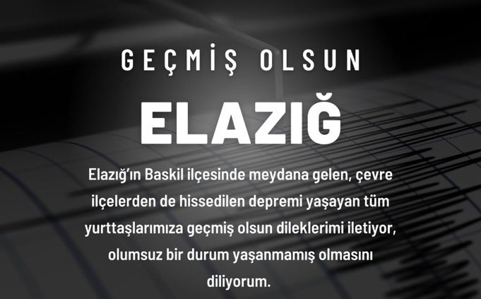 Geçmiş Olsun #Elazığ

Elazığ’da meydana gelen 4.7 büyüklüğündeki #deprem’den etkilenen tüm vatandaşlarımıza geçmiş olsun.

Rabbim, ülkemizi, ve milletimizi her türlü afetten muhafaza eylesin.

 #Deprem