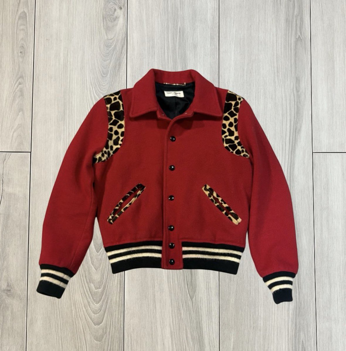 Saint Laurent AW14 leopard teddy jacket