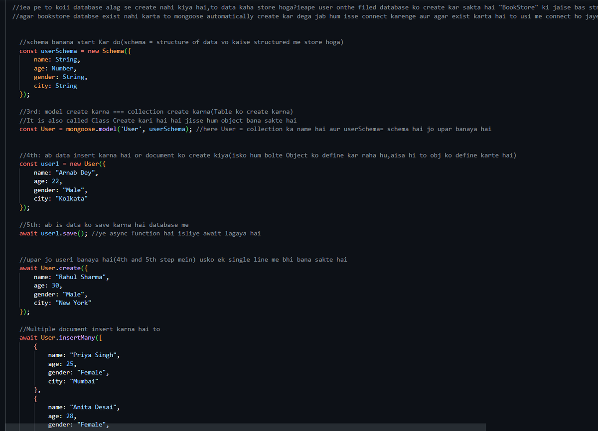 CHAYAN78905's tweet photo. π #Day14 / #100DaysOfBackend π―
Backend Development Journey | #CoderArmy βοΈ
π Todayβs Learning:
Why We Need Mongoose with MongoDB, Installation, Cluster Connection, Schemas & Models, and CRUD Queries π
Big thanks to @rohit_negi9 bhaiya for the amazing explanation!
#NodeJS https://t.co/gv1Ty6kIbL