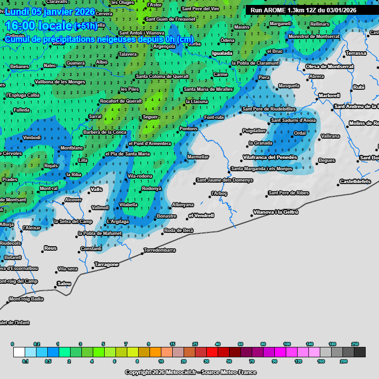 peremeteo's tweet image. Diferents models indiquen la possibilitat d'una nevada anecdòtica dilluns al matí/migdia a punts del prelitoral del Baix #Penedès. Potser 1/2 cm cap al Massís de Bonastre o Serra del #Montmell, veurem... ❄️