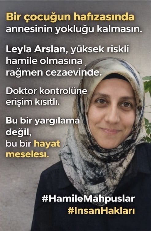 whiteorchid7777's tweet image. Leyla Arslan  7,5 aylık hamile ve riskli bir hamilelik geçiriyor. Tahliye etmeyerek annenin de bebeğin de hayatını tehlikeye sokuyorsunuz.

📍Cezaevlerinde AcilDurum📍