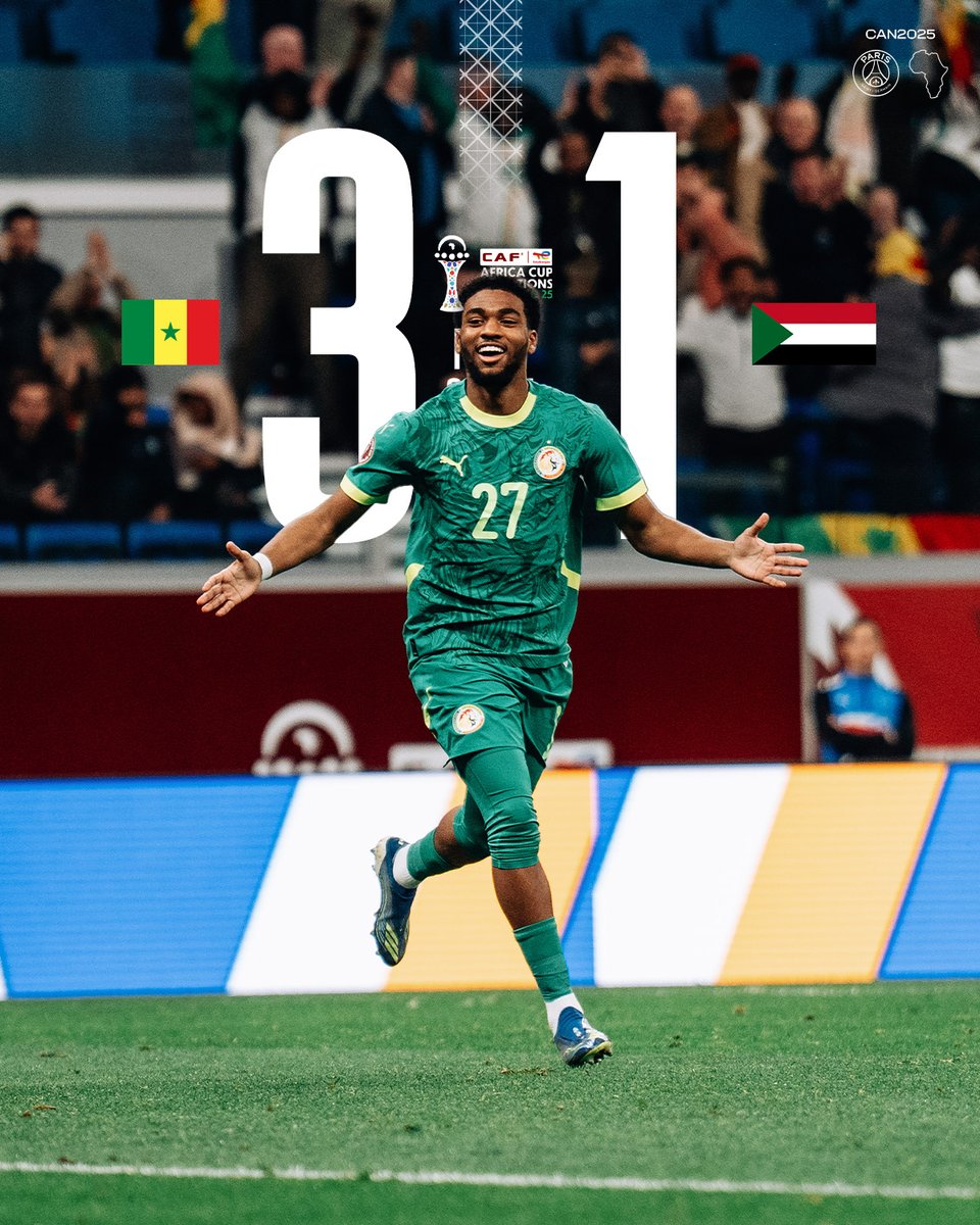 PSG_inside's tweet image. Le Sénégal d'Ibrahim Mbaye est en quarts de finale de l'#AFCON2025 ! 

Notre Parisien est devenu le plus jeune buteur de la compétition au 21ème siècle ! 💎