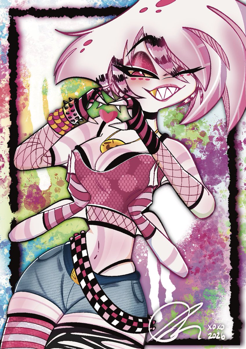 My wrist is putting out a hit on me… 
.
.
#angeldust #sceneangel #hazbinhotel #huskerdust