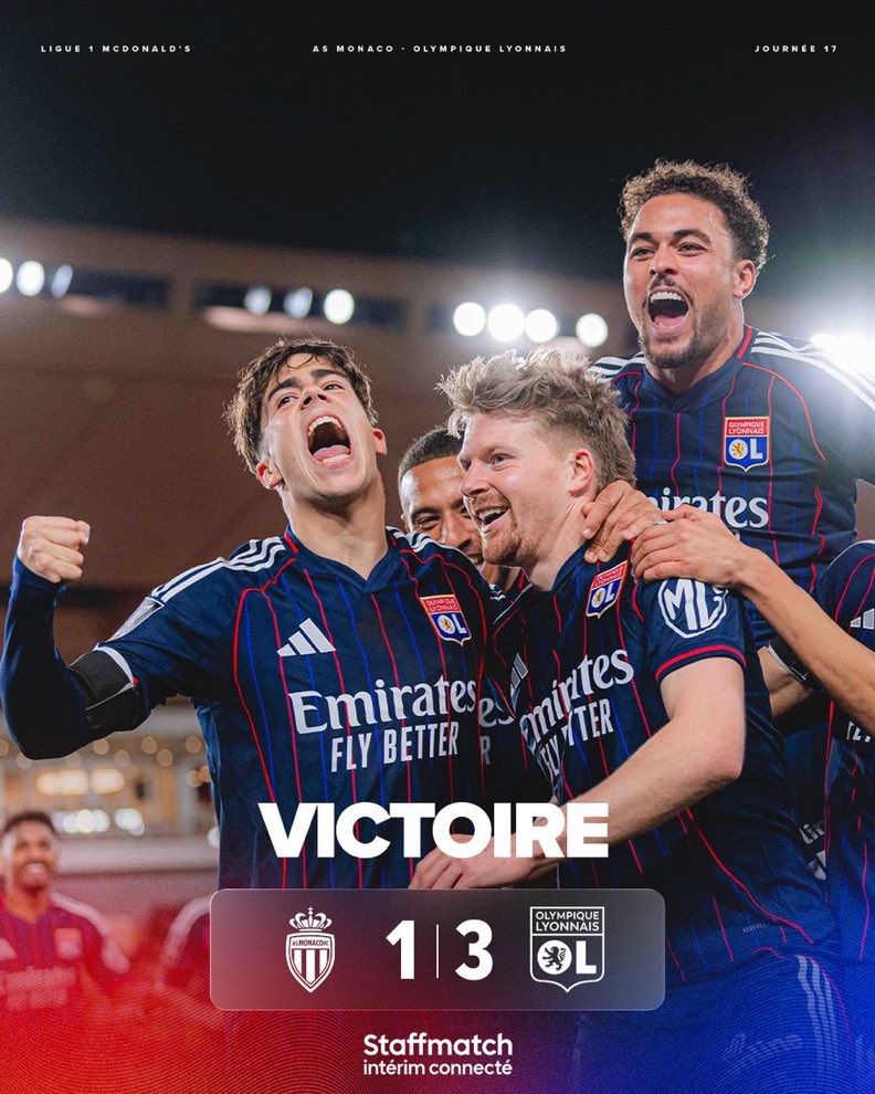 OL_Turkce's tweet image. 2026 YILINA GALİBİYETLE GİRİYORUZ!

MS | AS Monaco 1-3 Olympique Lyon

⚽️ Pavel Sulc
⚽️ Pavel Sulc
⚽️ A. Vinicius

#ASMOL #TeamOL #Ligue1