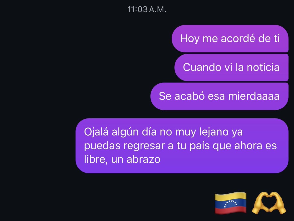 PayanUrias's tweet photo. Tengo muchos amigos venezolanos, pero uno en especial que me tocó verlo sufrir cuando Maduro se dictó en el 2024, los abrazo Venezuela, el día que tanto esperaban y deseaban es hoy, que este año sea de mucha prosperidad y amor para ese país que ahora es libre🇻🇪 https://t.co/KTOeCnueRh