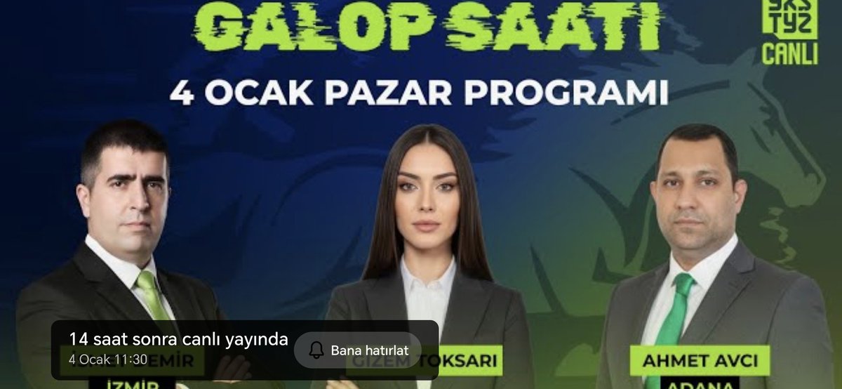 Yarın yapılacak galop saati programına müsait tüm yarış sever dostları bekleriz.
<a href="/yaristayiz/">Yarıştayız</a>
<a href="/ehmusErku2/">Şehmus Erkuş</a>
