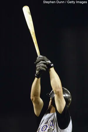 SleeperDbacks's tweet image. Which MLB player has/had the most unique batting stance? 

I'll start: Craig Counsell 🐍