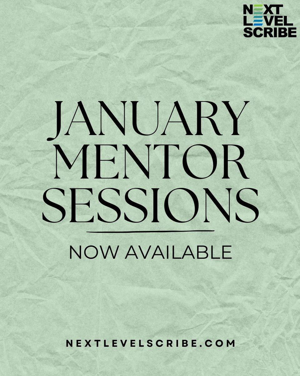 Next-Level Scribe January Mentor Sessions!

January is about setting direction &amp; starting the year with clarity and momentum.

Meet 1:1 (via Zoom) with experienced screenwriters &amp; showrunners to make sure this year is the year you break in.

💻 Find out at NextLevelScribe.com