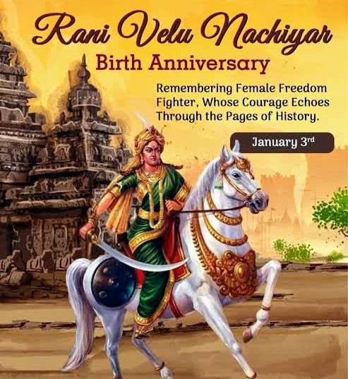 hjpindia's tweet photo. சுதந்திர போராட்ட முதல் இந்திய வீராங்கனை வீர மங்கை வேலுநாச்சியார் அவர்களின் பிறந்ததினம் இன்று வணங்குகிறோம் அன்னையே 🙏🔥 https://t.co/HPNSCJnKIn