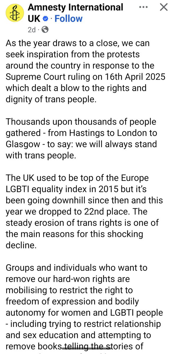 MForstater's tweet image. Amnesty International bravely standing up against the Equality Act 🤪