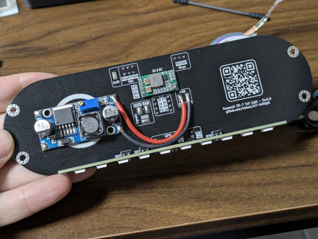 slabua's tweet photo. Some pictures of the assembly.
Originally, the LM2596 was not part of the design, but for this prototype I decided to add it.

PCB manufactured and assembled by @PCBWayOfficial 

#taillights #electronics #pcb #diy #tinker #attiny85 #attiny #kawasakizr7 #kawasaki #zr7 #zr750 https://t.co/hG29kfEM3q