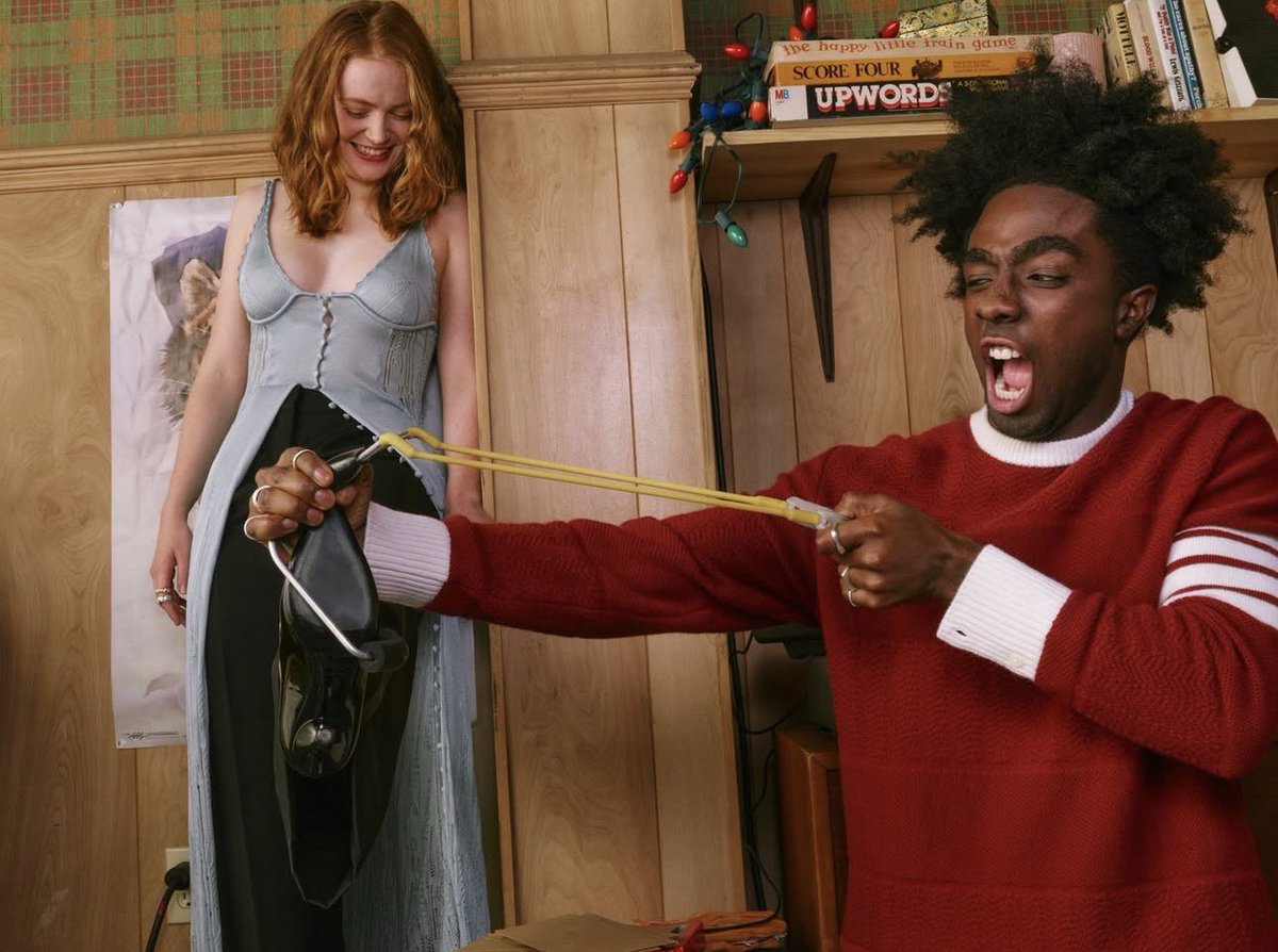 the thing is, people can hate and talk crap all they want. caleb and sadie both know lumax has a HUGE fan base, and that surpasses all the chit chat. also...i need more pics from this shoot to be released bc these cadie besties look too good😌 #lumax #StrangerThings5