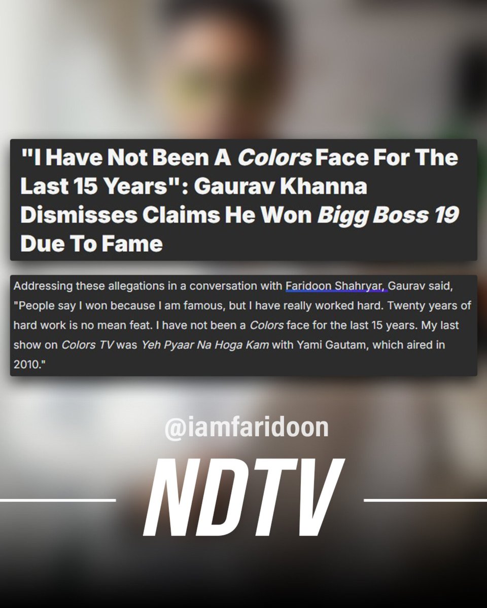iFaridoon's tweet photo. Memorable Conversation with @iamgauravkhanna widely covered by the Indian media https://t.co/xjEhWA6kUO
