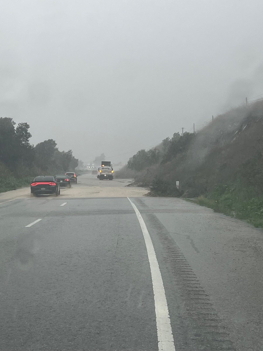 US 101 is closed in both directions near Goleta due to a series of mudslides. Southbound travelers on US 101 are being directed off at the junction with Hwy. 1 north of Gaviota. Northbound travelers are being directed off at Winchester. Crews on site. No estimate for reopening.